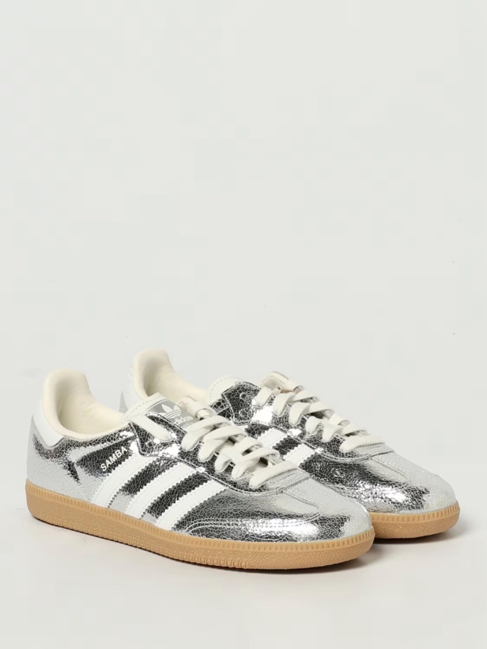Girls Adidas samba og athletic shoes silver metallic